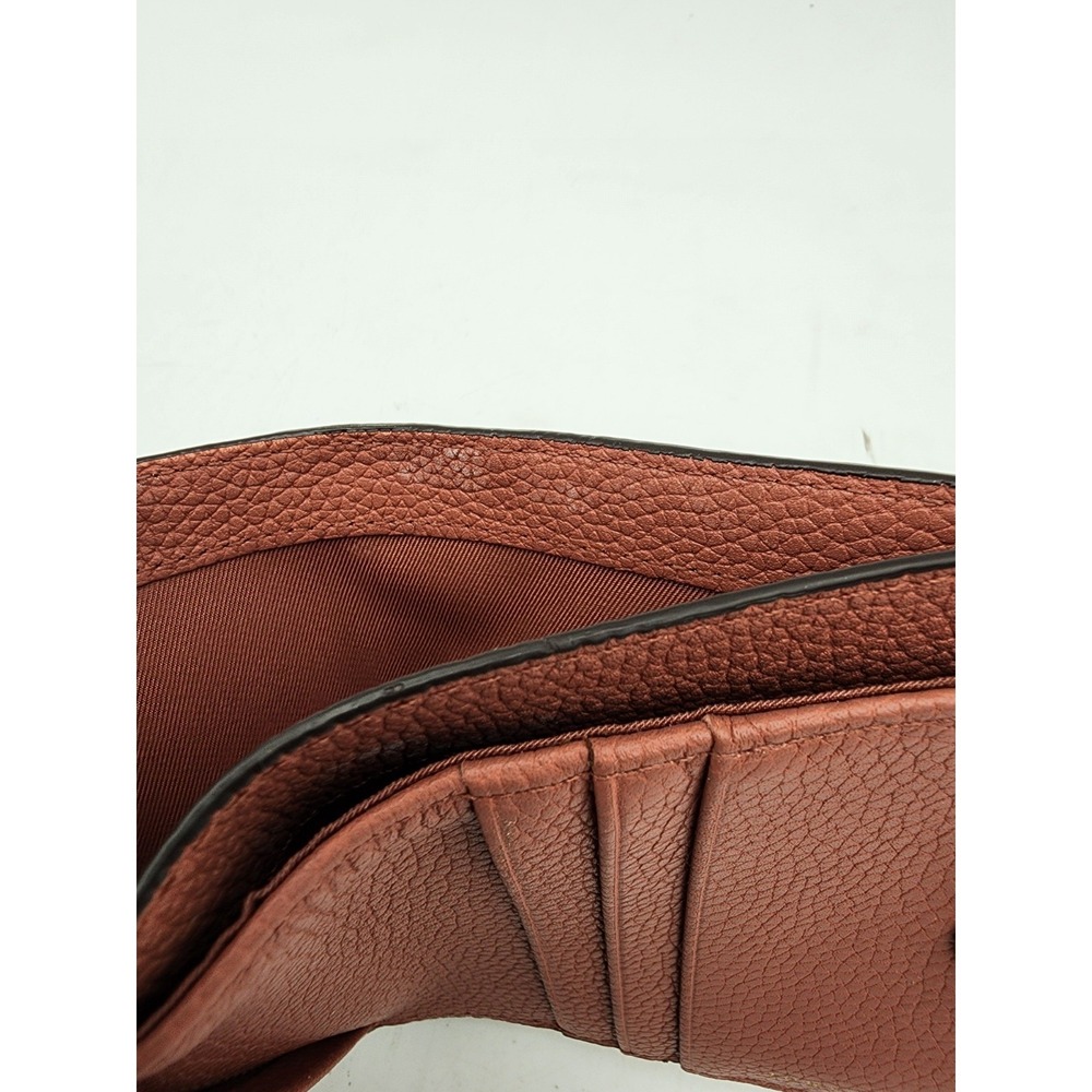 Tory Burch McGraw Mini Bifold Pebbled Leather Wallet Rosewood - Picture 9 of 14